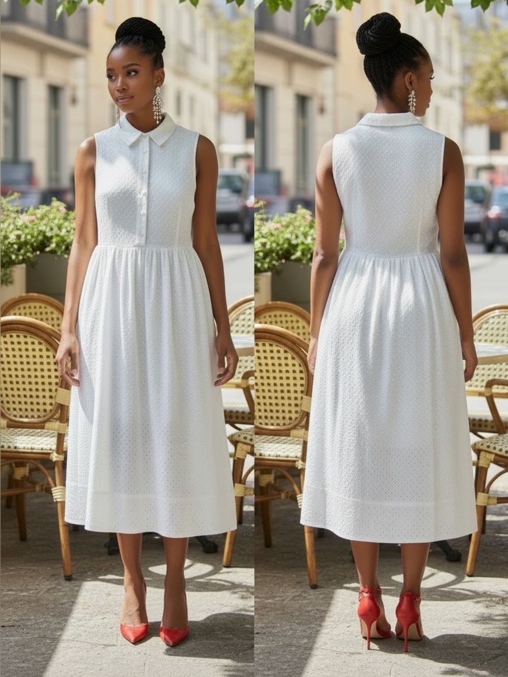 Maggy London White Midi dot  Sleeveless NWT